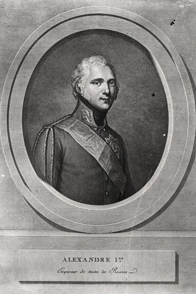 Porträt von Alexander I. (1777-1825) graviert von Pierre Alexandre Tardieu (1756-1844) von Gerhard Kuchelchen